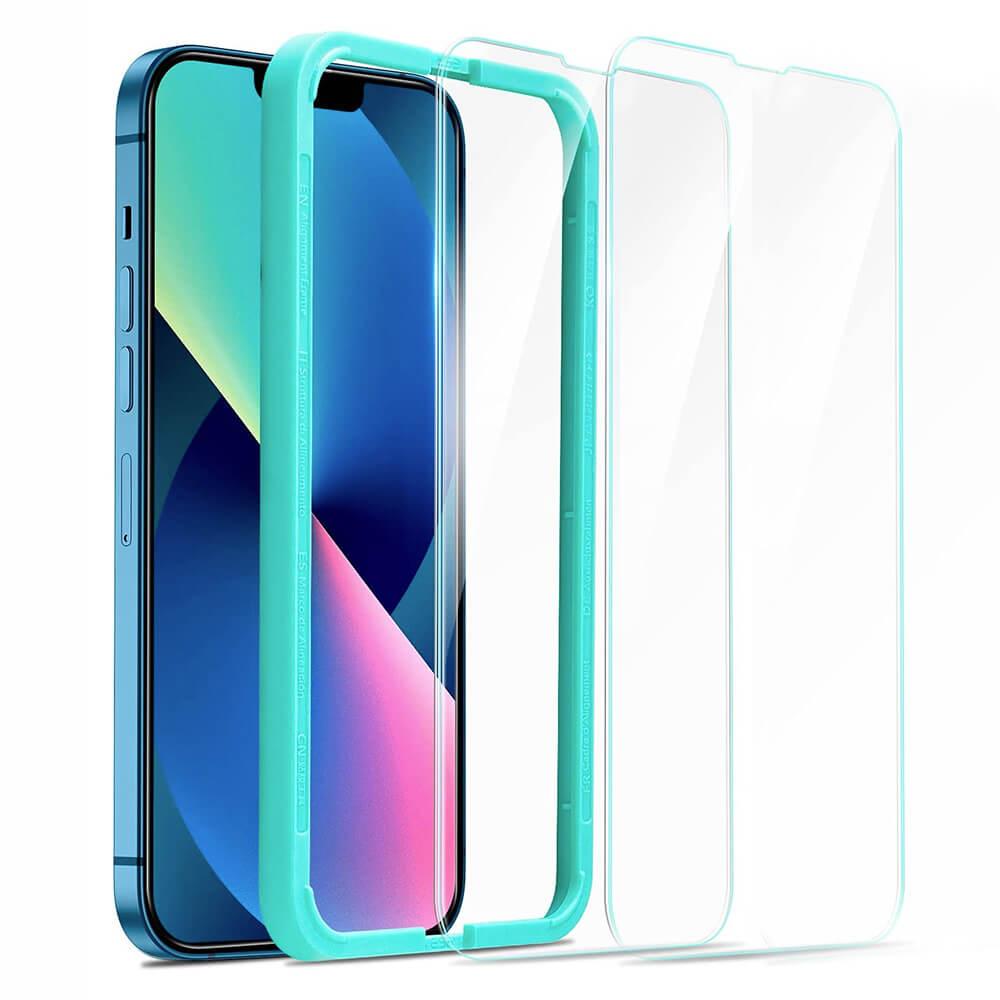 2 броя калени стъклени защитни покрития за дисплея на iPhone 13, iPhone 13 Pro - ESR Screen Shield 2.5D Tempered Glass 2 Pack (прозрачен) | JAR Computers 2 броя калени стъклени защитни покрития за дисплея на iPhone 13, iPhone 13 Pro - ESR Screen Shield 2.5D Tempered Glass 2 Pack (прозрачен)