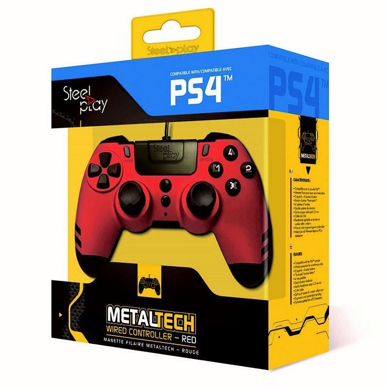 Джойстик SteelPlay Metaltech Wired - Ruby Red (PS4)