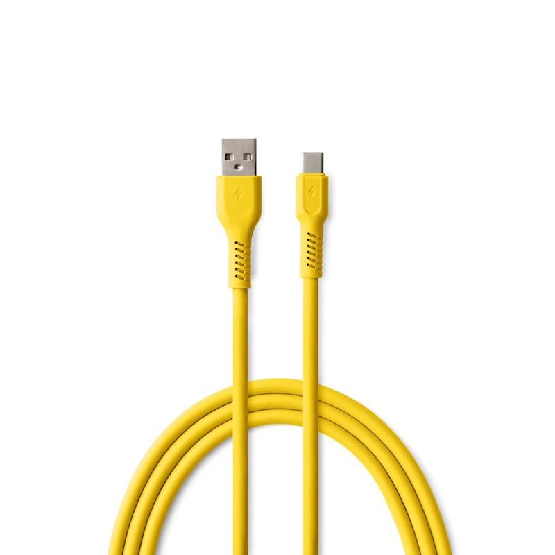 Кабел USB-A - USB-C 1,8m 3A  COLORUM жълт цвят