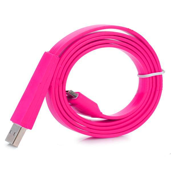 Плосък кабел за iPhone, iPad и iPod - Flat USB Cable (розов) | JAR Computers Плосък кабел за iPhone, iPad и iPod - Flat USB Cable (розов)