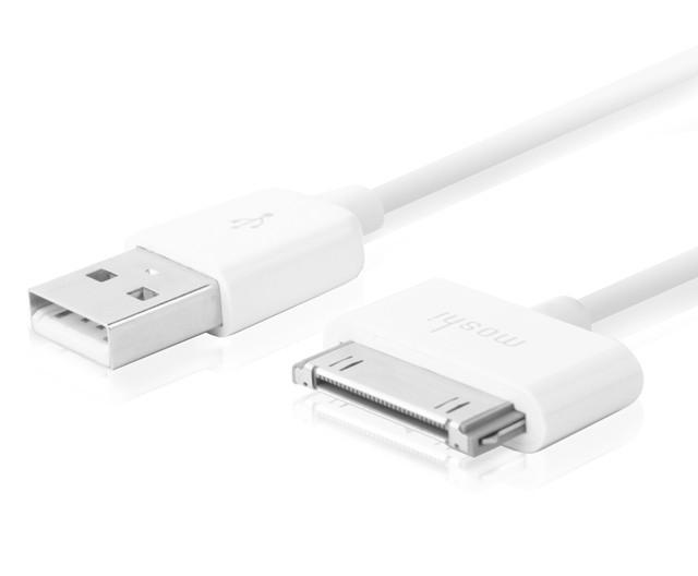 Зареждащ и синхронизиращ кабел за iPhone, iPad и iPod - Moshi USB to Dock (бял) | JAR Computers Зареждащ и синхронизиращ кабел за iPhone, iPad и iPod - Moshi USB to Dock (бял)