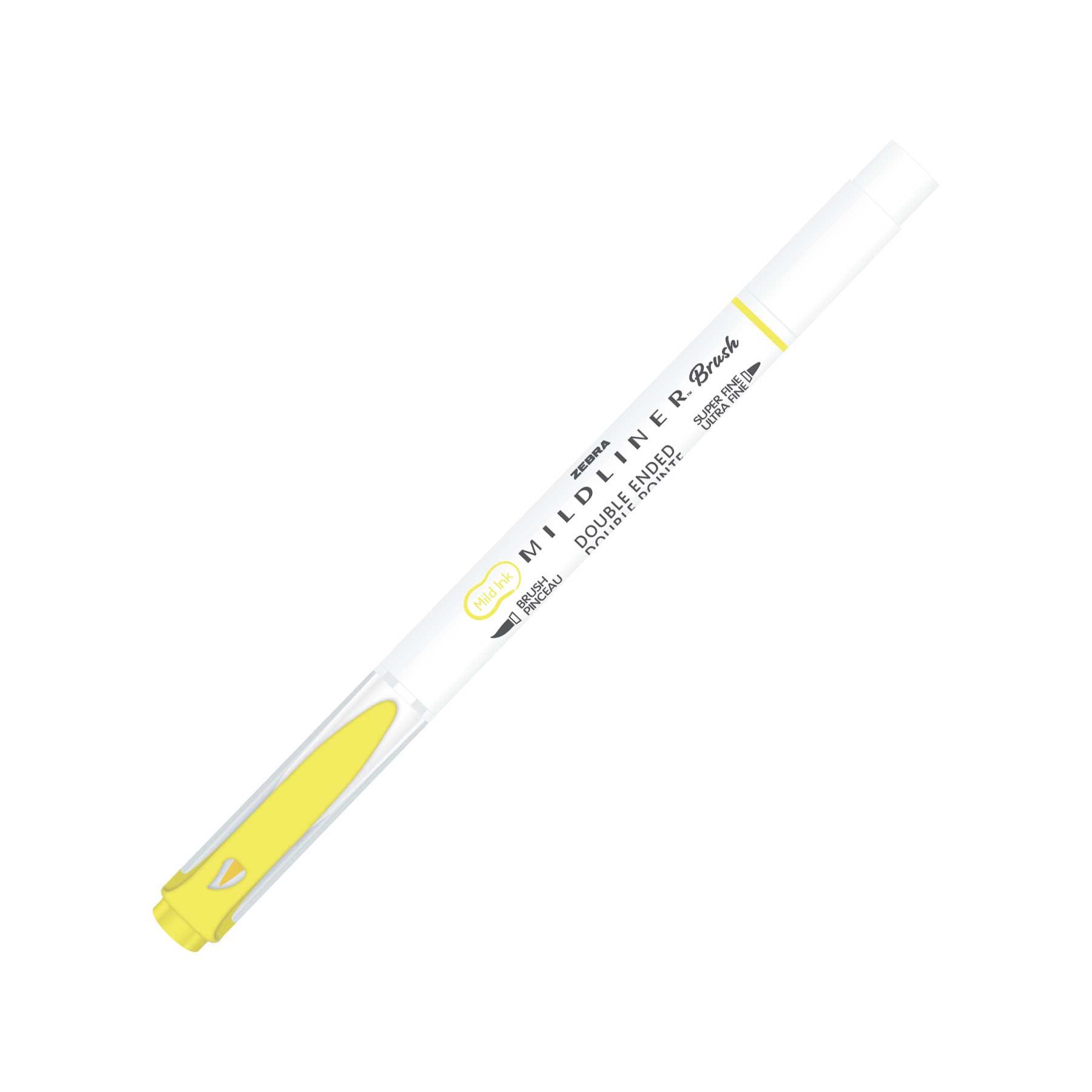 Zebra Маркер-четка Midliner Brush&Marker Fluorescent, жълт