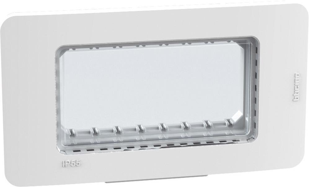 Лицева рамка + носеща IP55 4 мод. цвят Бял Light Now Bticino | JAR Computers Лицева рамка + носеща IP55 4 мод. цвят Бял Light Now Bticino