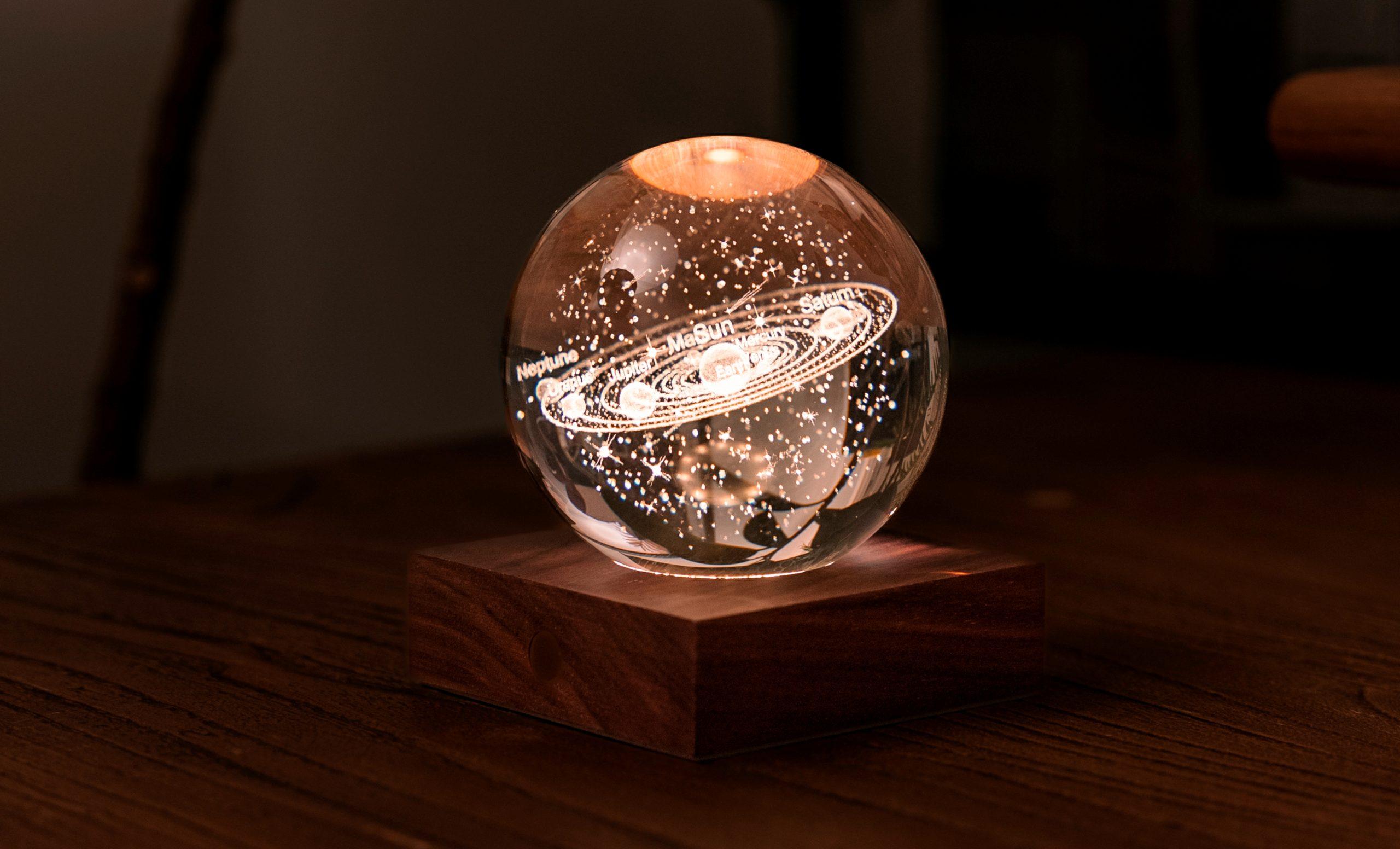 Нощна лампа Ginko Amber Crystal Light Solar System | JAR Computers Нощна лампа Ginko Amber Crystal Light Solar System