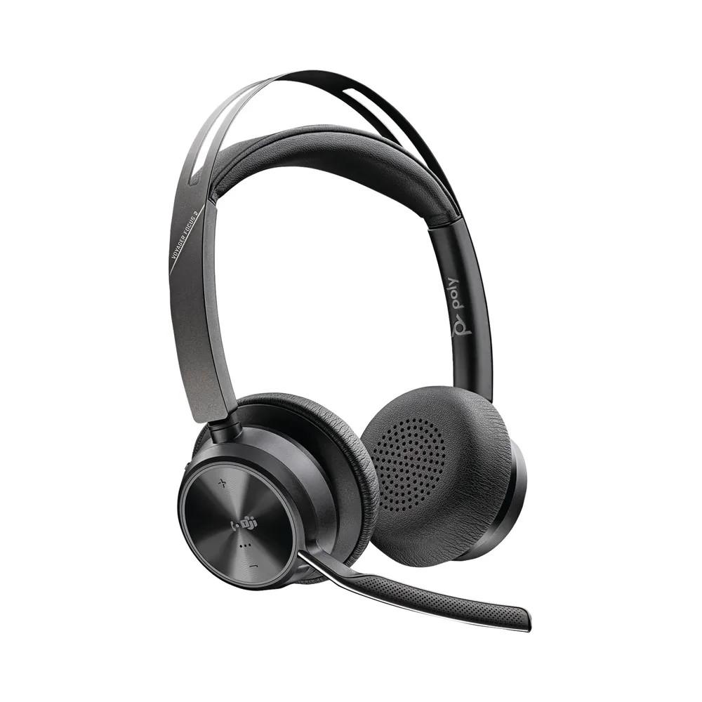 Poly Voyager Focus 2 безжични слушалки с микрофон за Microsoft Teams, USB-C с USB-C/A адаптер | JAR Computers Poly Voyager Focus 2 безжични слушалки с микрофон за Microsoft Teams, USB-C с USB-C/A адаптер