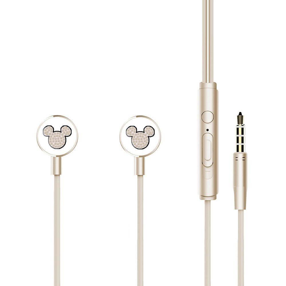 Слушалки с микрофон и управление на звука за мобилни устройства - Disney Stereo Earphones 3.5mm Mickey Head Contour (златист) | JAR Computers Слушалки с микрофон и управление на звука за мобилни устройства - Disney Stereo Earphones 3.5mm Mickey Head Contour (златист)