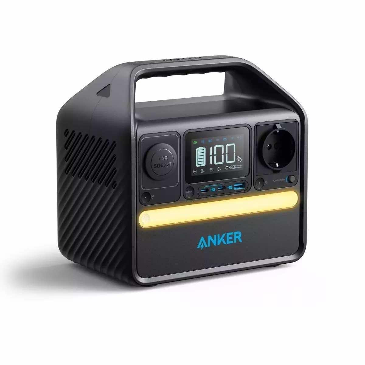 Anker PowerHouse 522 Power Station 299Wh - мощна външна батерия с AC (220V за ел. мрежа), 2xUSB-C, USB-A изходи и гнездо за кола (черен)