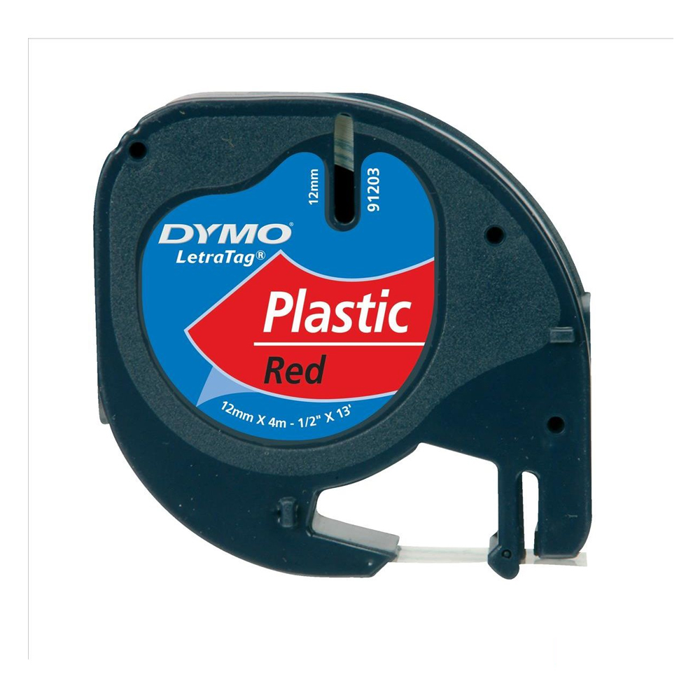 DYMO 91203 LETRA TAG PLASTIC TAPE RED 12X4mm (S0721630) (DYMO91203)