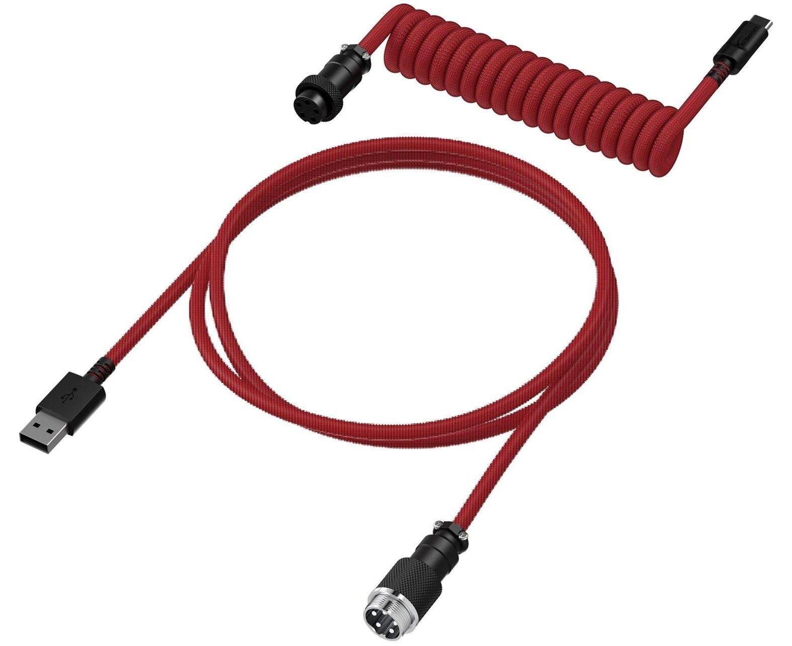 Кабел за клавиатура HyperX – Coiled Cable, 1.37 m, червен/черен | JAR Computers Кабел за клавиатура HyperX – Coiled Cable, 1.37 m, червен/черен
