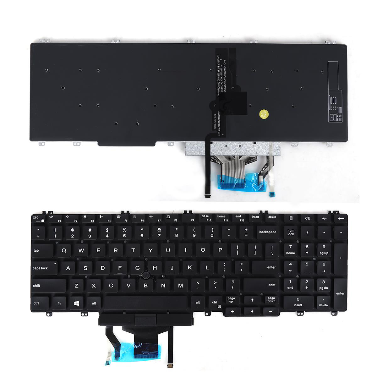 Клавиатура за Dell Latitude 5500 5501 Precision 3540 3541 Черна Без Рамка С Подсветка Black Without Frame With Backlit With Pointing Stick US/UK  | JAR Computers Клавиатура за Dell Latitude 5500 5501 Precision 3540 3541 Черна Без Рамка С Подсветка Black Without Frame With Backlit With Pointing Stick US/UK