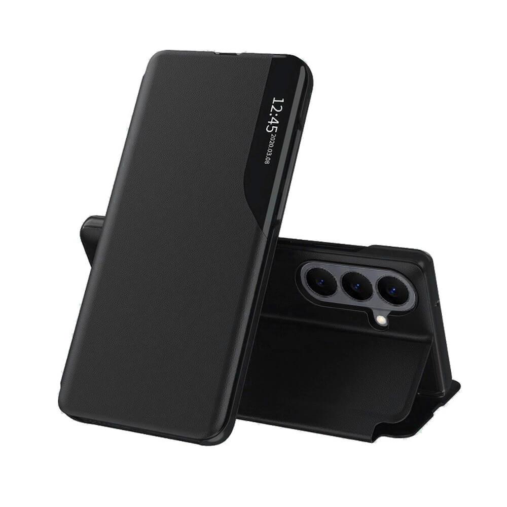 Кожен калъф, тип портфейл за Samsung Galaxy S26 - Techsuit eFold Smart View Leather Flip Case (черен) | JAR Computers Кожен калъф, тип портфейл за Samsung Galaxy S26 - Techsuit eFold Smart View Leather Flip Case (черен)