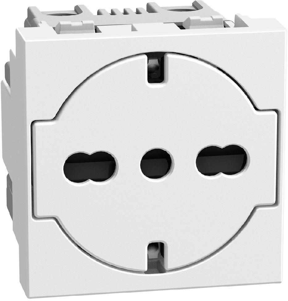 Контакт ШУКО/ИТАЛИАНСКИ стандарт 2P+Е 16A с детска защита 2 мод. цвят Бял Light Now Bticino | JAR Computers Контакт ШУКО/ИТАЛИАНСКИ стандарт 2P+Е 16A с детска защита 2 мод. цвят Бял Light Now Bticino