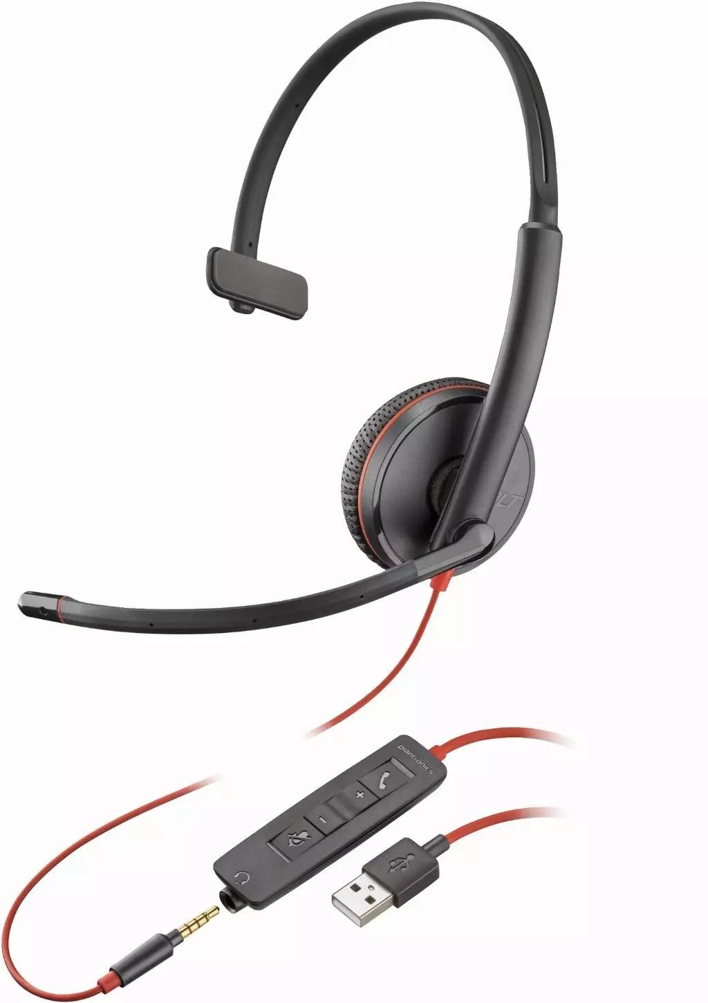 Poly Blackwire 3215 Monaural USB-A моно слушалка | JAR Computers Poly Blackwire 3215 Monaural USB-A моно слушалка