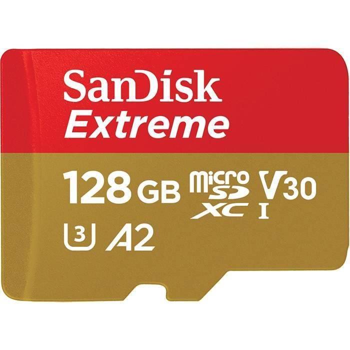 SANDISK Extreme microSDXC, 128GB, 160MB/s, Class 10, A2, V30 UHS-I, U3, 4K, SD Адаптер, SD-SQXA1-128G-GN6AA | JAR Computers SANDISK Extreme microSDXC, 128GB, 160MB/s, Class 10, A2, V30 UHS-I, U3, 4K, SD Адаптер, SD-SQXA1-128G-GN6AA