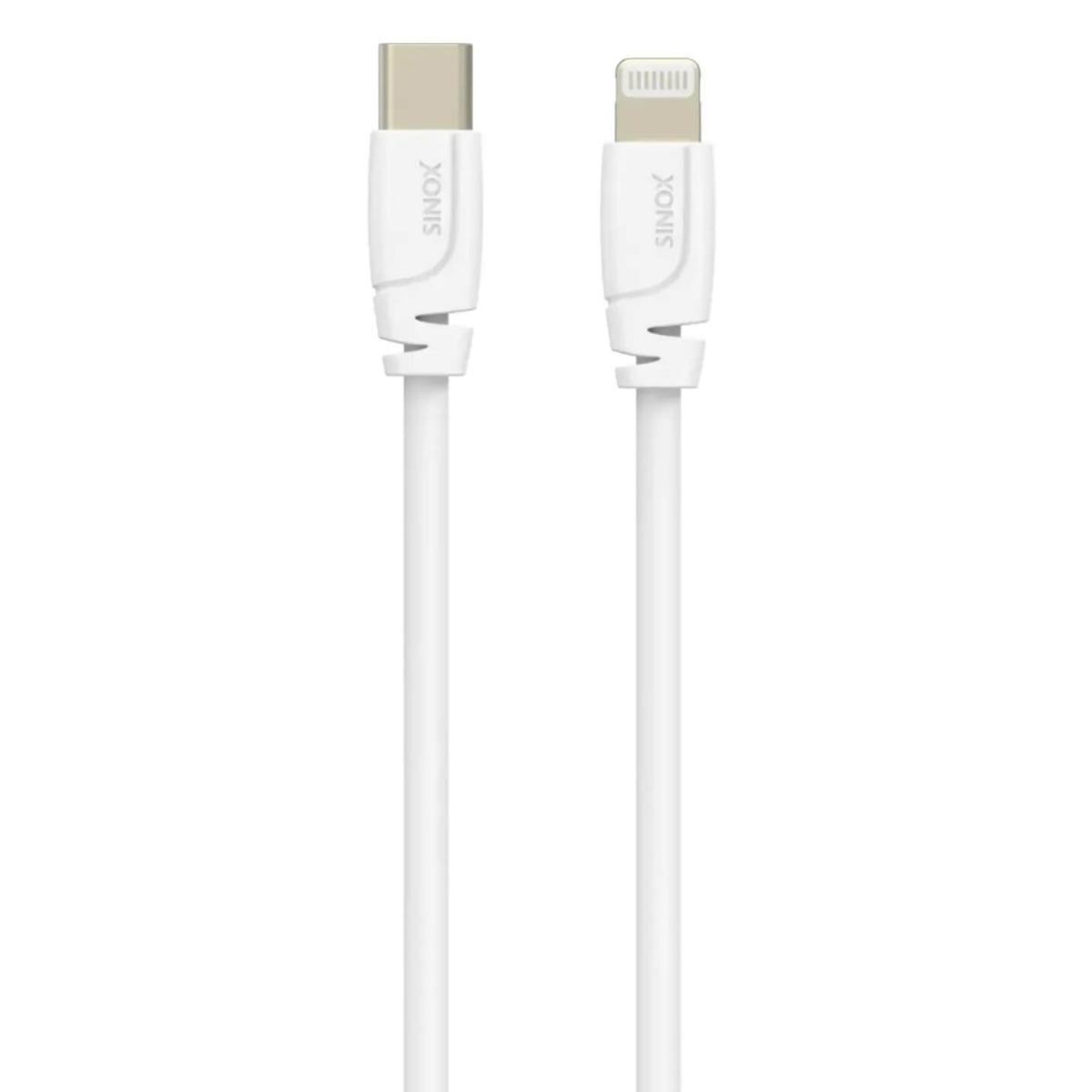 Sinox USB-C to Lightning Cable PD 20W - USB-C към Lightning кабел за Apple устройства с Lightning порт (100 см) (бя;) | JAR Computers Sinox USB-C to Lightning Cable PD 20W - USB-C към Lightning кабел за Apple устройства с Lightning порт (100 см) (бя;)