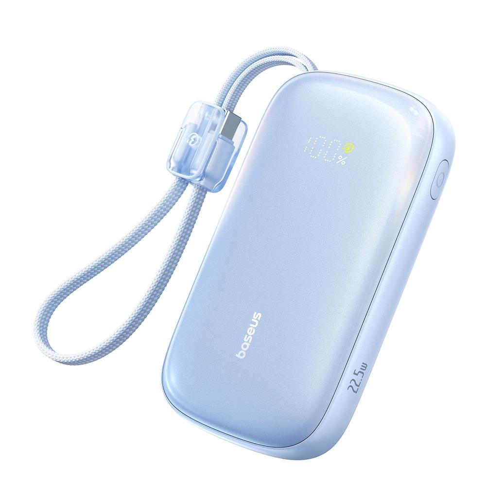 Външна батерия с вграден USB-C и Lightning кабел и USB-C, USB-А портове - Baseus Qpow3 Ultra EnerFill Power Bank With USB-C And Lightning Cable 22.5W 20000mAh (син) | JAR Computers Външна батерия с вграден USB-C и Lightning кабел и USB-C, USB-А портове - Baseus Qpow3 Ultra EnerFill Power Bank With USB-C And Lightning Cable 22.5W 20000mAh (син)