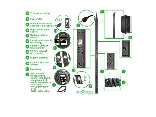 APC Rack PDU 9000 Switched ZeroU 30A 200/208V 21 C13 & 3 C19 | JAR Computers APC Rack PDU 9000 Switched ZeroU 30A 200/208V 21 C13 & 3 C19