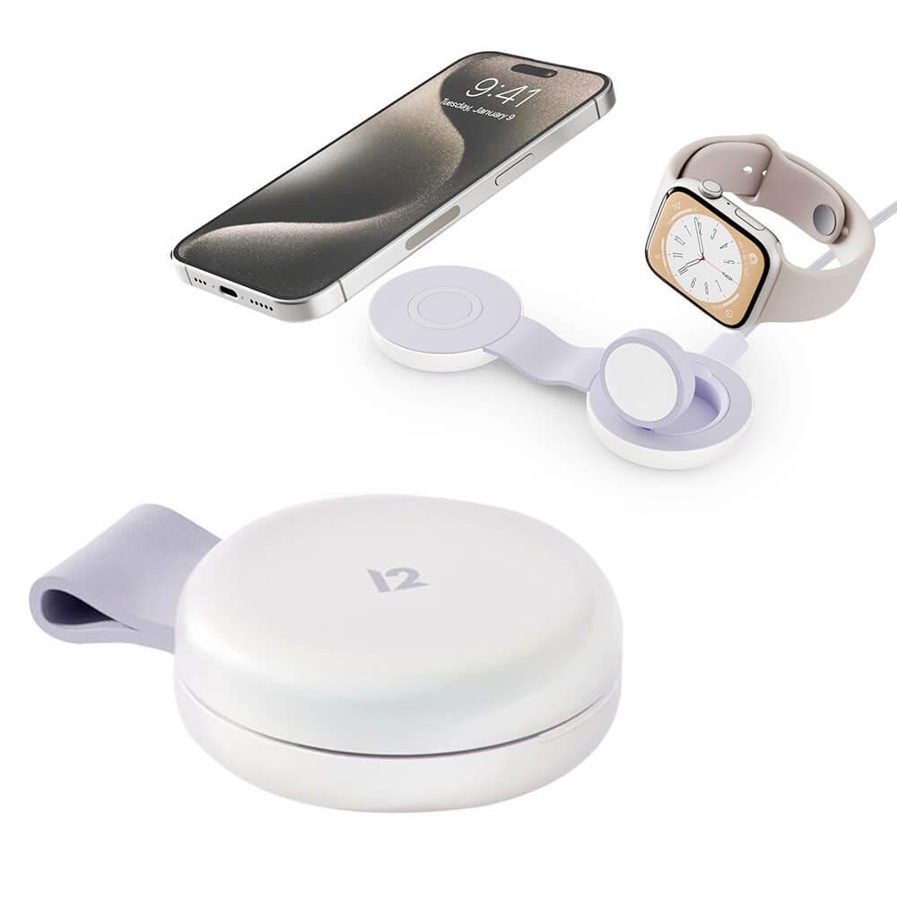 Двойна поставка (пад) за безжично зареждане за iPhone с Magsafe и Apple Watch - TwelveSouth ButterFly SE 2-in-1 Qi2 Magnetic Wireless Charging Pad 15W | JAR Computers Двойна поставка (пад) за безжично зареждане за iPhone с Magsafe и Apple Watch - TwelveSouth ButterFly SE 2-in-1 Qi2 Magnetic Wireless Charging Pad 15W