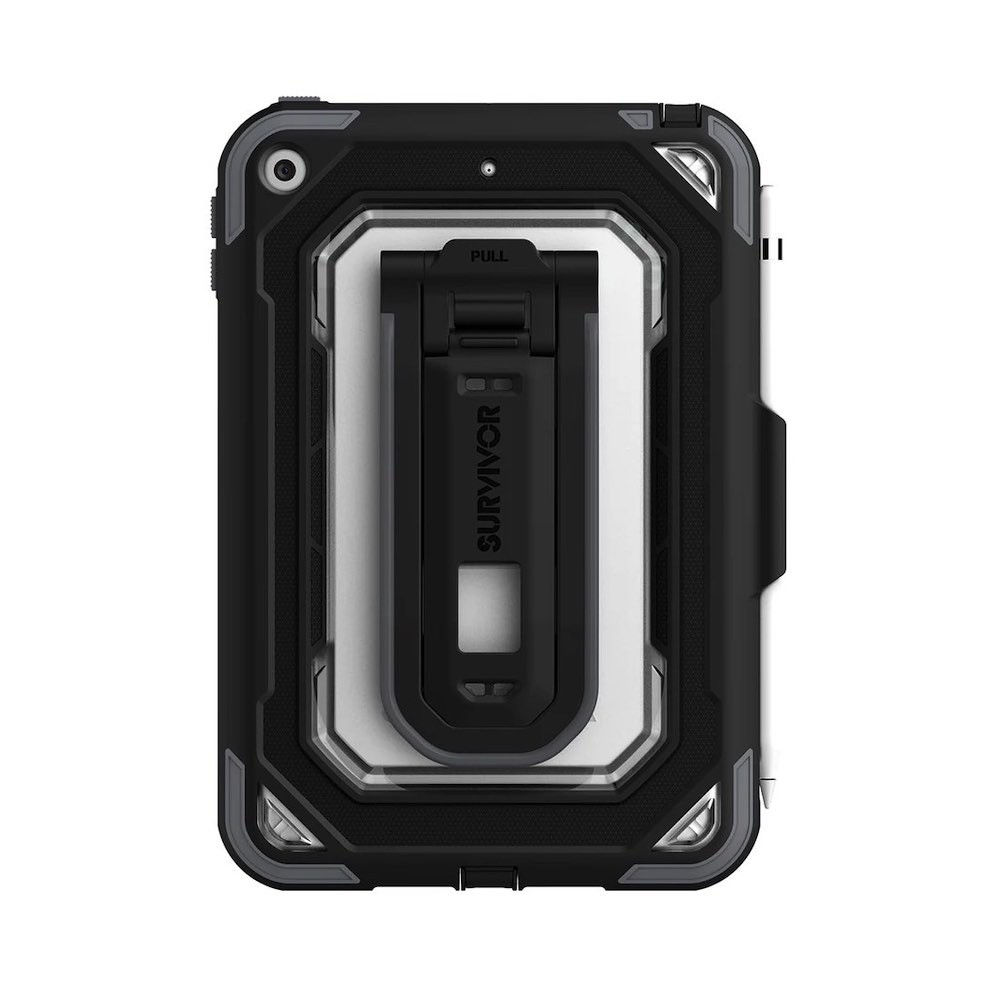 Griffin Survivor All Terrain Case - защита от най-висок клас за iPad mini 5 (2019) (черен-прозрачен) 