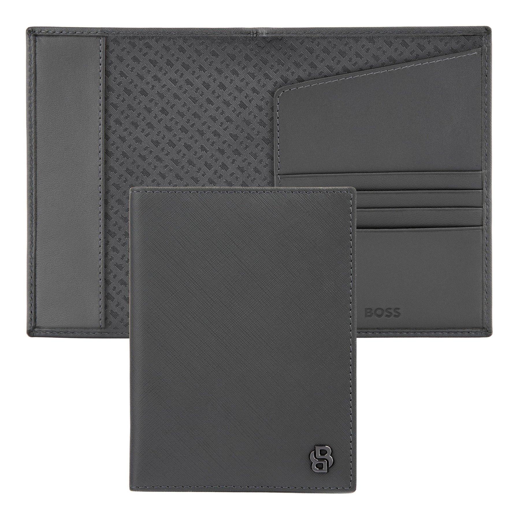 Hugo Boss Калъф за паспорт Saffiano, сив