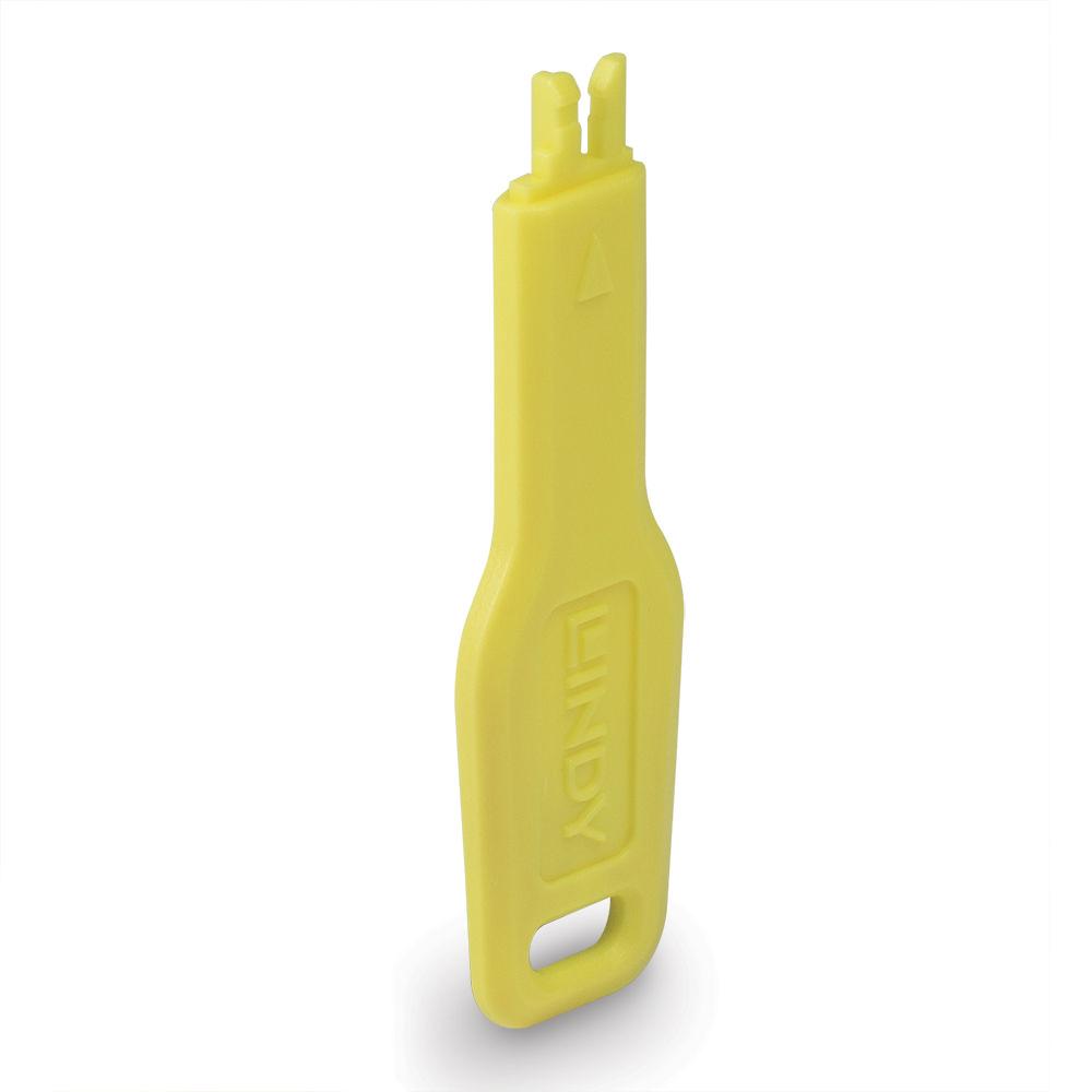 LINDY LNY-47899 :: RJ-45 порт блокер, само ключ, жълт