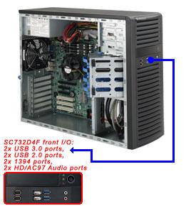 Middle Tower, 12" x 13" E-ATX, 12" x 10" ATX MB, 500W 80+ PSU, 4x3.5" tool-less HDD trays, 2x5.25", 1x 3.5" ext. bays, Card reader, black