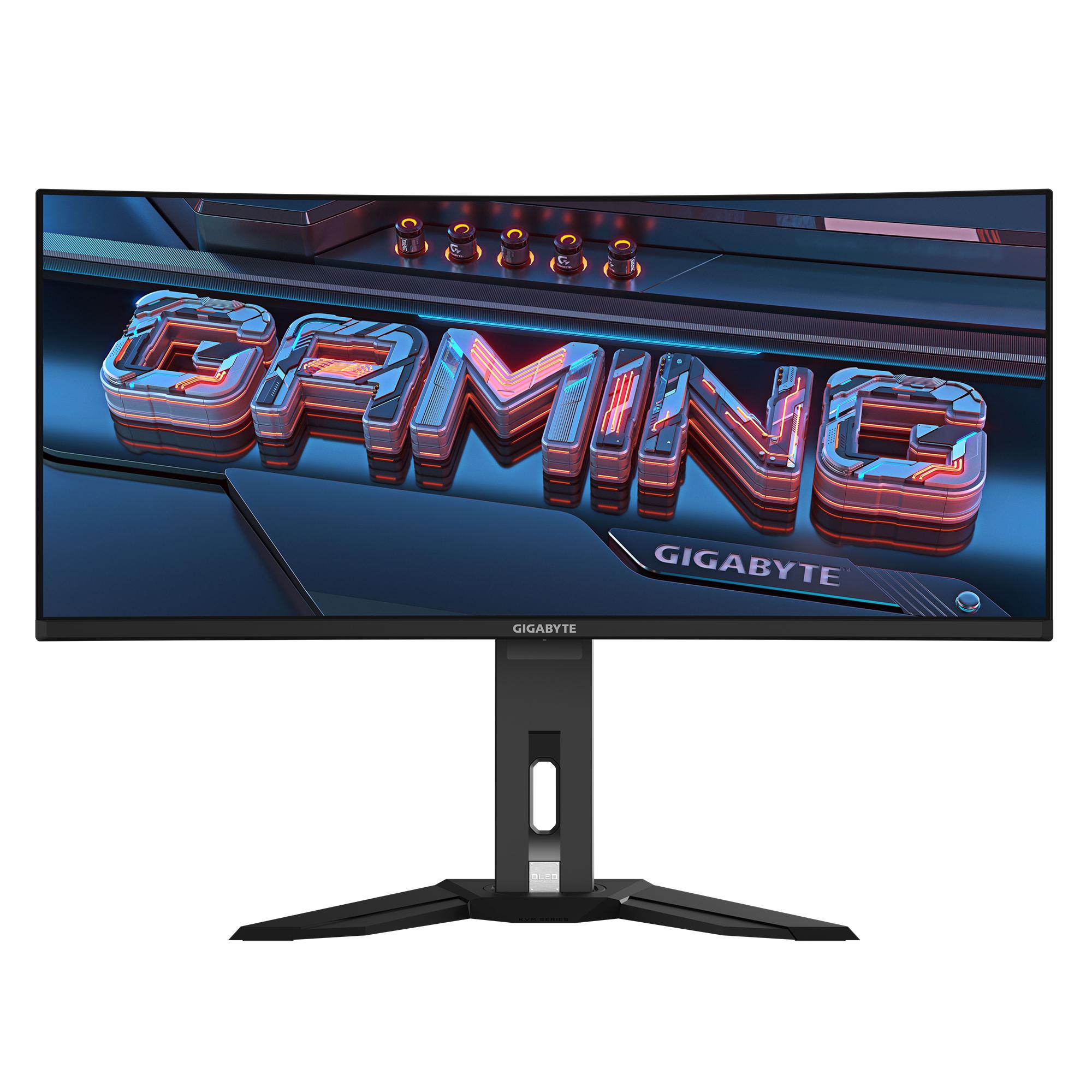 Гейминг монитор GIGABYTE MO34WQC - 34&quot; QD-OLED, WQHD, 175Hz, 0.03ms, Vesa ClearMR 10000, HDR 400, KVM