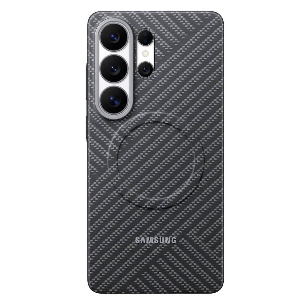 Оригинален кевларен кейс с MagSafe за Samsung Galaxy S26 Ultra - Samsung Carbon Magnet Case EF-KS948SSE (сив) | JAR Computers Оригинален кевларен кейс с MagSafe за Samsung Galaxy S26 Ultra - Samsung Carbon Magnet Case EF-KS948SSE (сив)