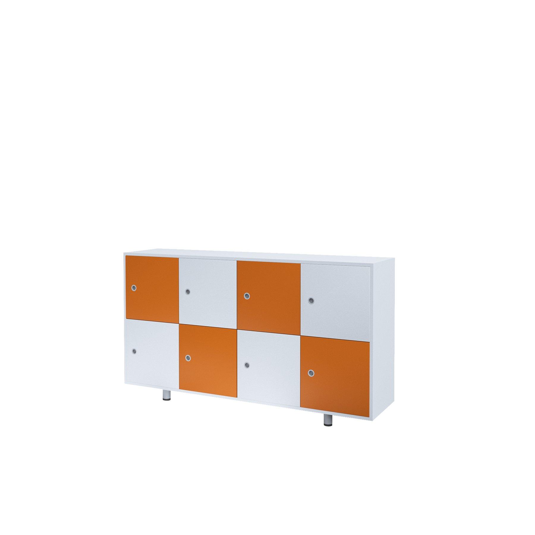 Шкаф RFG Dale, с 8 отделения, 1630 х 400 х 933 mm, ПДЧ, бяло-оранжев