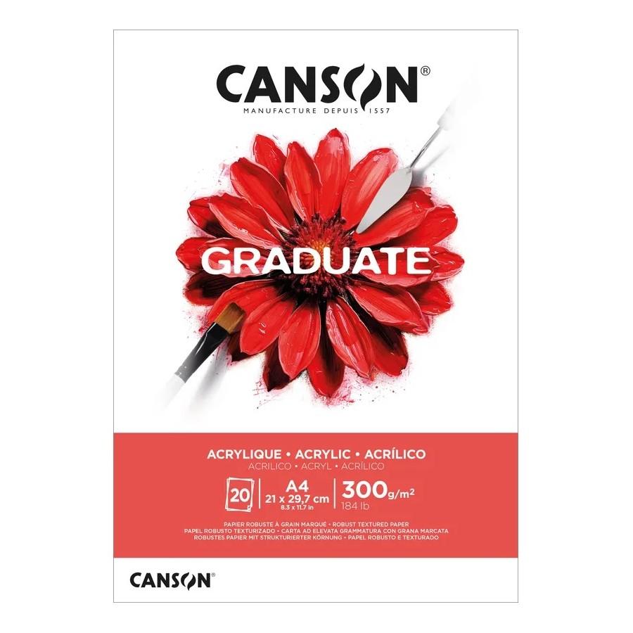 Скицник CANSON GRADUATE Acrylique, за маслени и акрилни бои, A4, 300 г/кв.м, non-woven,20 л | JAR Computers Скицник CANSON GRADUATE Acrylique, за маслени и акрилни бои, A4, 300 г/кв.м, non-woven,20 л