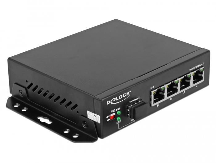 Суич DeLock, 4 Port + 1 SFP, 10/100/1000 Mb/s | JAR Computers Суич DeLock, 4 Port + 1 SFP, 10/100/1000 Mb/s