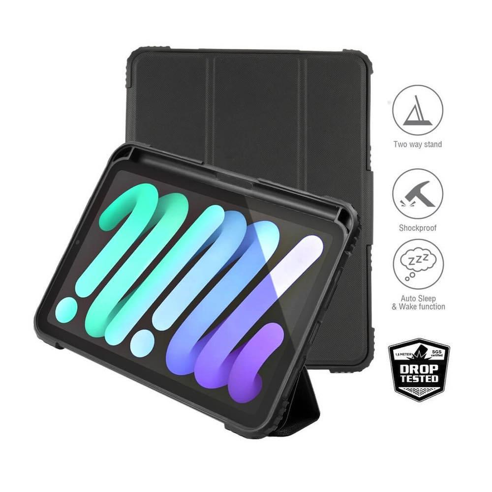Удароустойчив хибриден кейс за iPad mini 7 (2024), iPad mini 6 (2021) - 4smarts Endurance Folio Protective Case (черен) | JAR Computers Удароустойчив хибриден кейс за iPad mini 7 (2024), iPad mini 6 (2021) - 4smarts Endurance Folio Protective Case (черен)