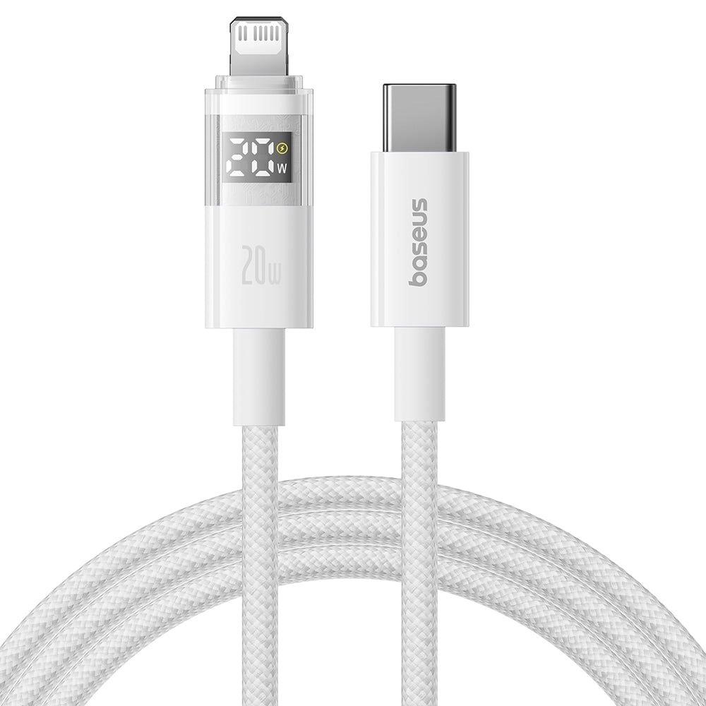 USB-C към Lightning кабел за Apple устройства с Lightning порт - Baseus Digital Display 2 USB-C to Lightning Cable PD 20W (200 см) (бял) | JAR Computers USB-C към Lightning кабел за Apple устройства с Lightning порт - Baseus Digital Display 2 USB-C to Lightning Cable PD 20W (200 см) (бял)
