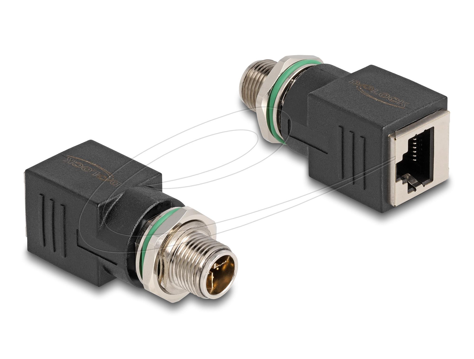 Адаптер Delock X-coded 8 pin мъжко към RJ45 jack straight | JAR Computers Адаптер Delock X-coded 8 pin мъжко към RJ45 jack straight