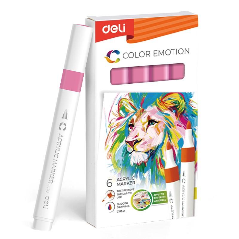 Акрилен маркер Deli Color Emotion EC193A, объл връх, Pink | JAR Computers Акрилен маркер Deli Color Emotion EC193A, объл връх, Pink