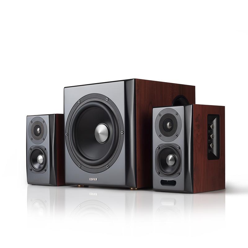 Безжични 2.1 аудио спийкъри със субуфер - Edifier S350DB Bookshelf Speakers with Subwoofer (кафяв) | JAR Computers Безжични 2.1 аудио спийкъри със субуфер - Edifier S350DB Bookshelf Speakers with Subwoofer (кафяв)