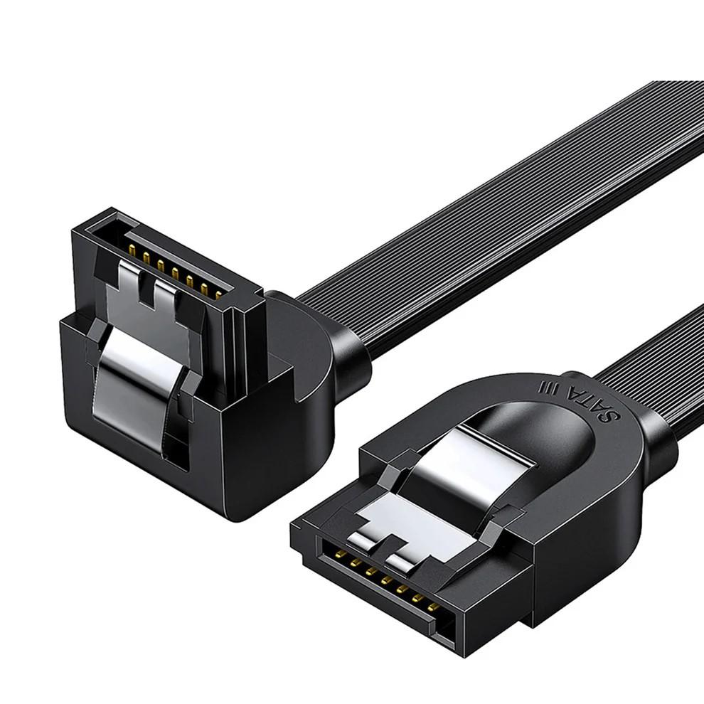 Кабел за данни UGREEN US217 30797 SATA 3.0 0.5 м, с 90° ъглов конектор -  черен