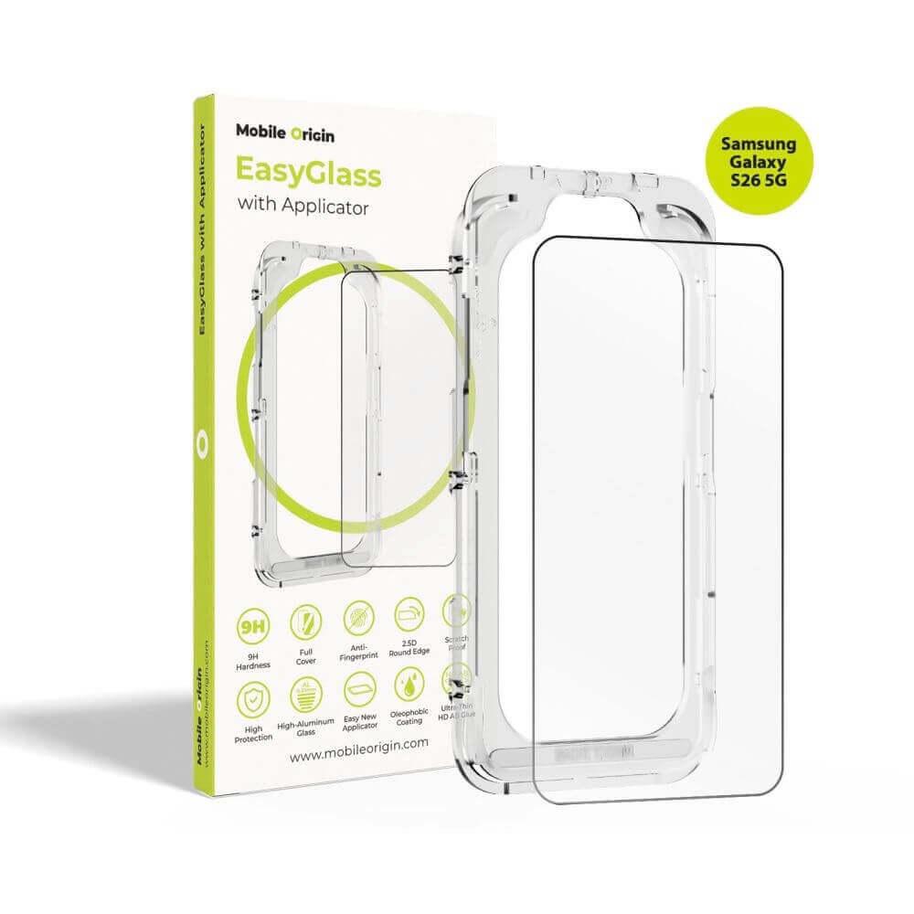Калено стъклено защитно покритие за дисплея на Samsung Galaxy S26 - Mobile Origin EasyGlass Full Cover Tempered Glass With Applicator (черен-прозрачен) | JAR Computers Калено стъклено защитно покритие за дисплея на Samsung Galaxy S26 - Mobile Origin EasyGlass Full Cover Tempered Glass With Applicator (черен-прозрачен)