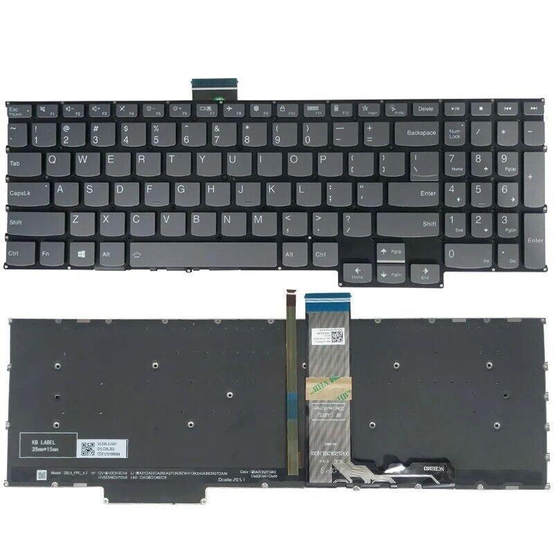 Клавиатура за лаптоп Lenovo IdeaPad 5 Pro 16ARH7 16IAH7 Сива Без Рамка с Подсветка