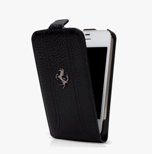 Кожен флип кейс за iPhone 5, iPhone 5S, iPhone SE - Ferrari FF Series Flip Grained (естествена кожа - черен) | JAR Computers Кожен флип кейс за iPhone 5, iPhone 5S, iPhone SE - Ferrari FF Series Flip Grained (естествена кожа - черен)