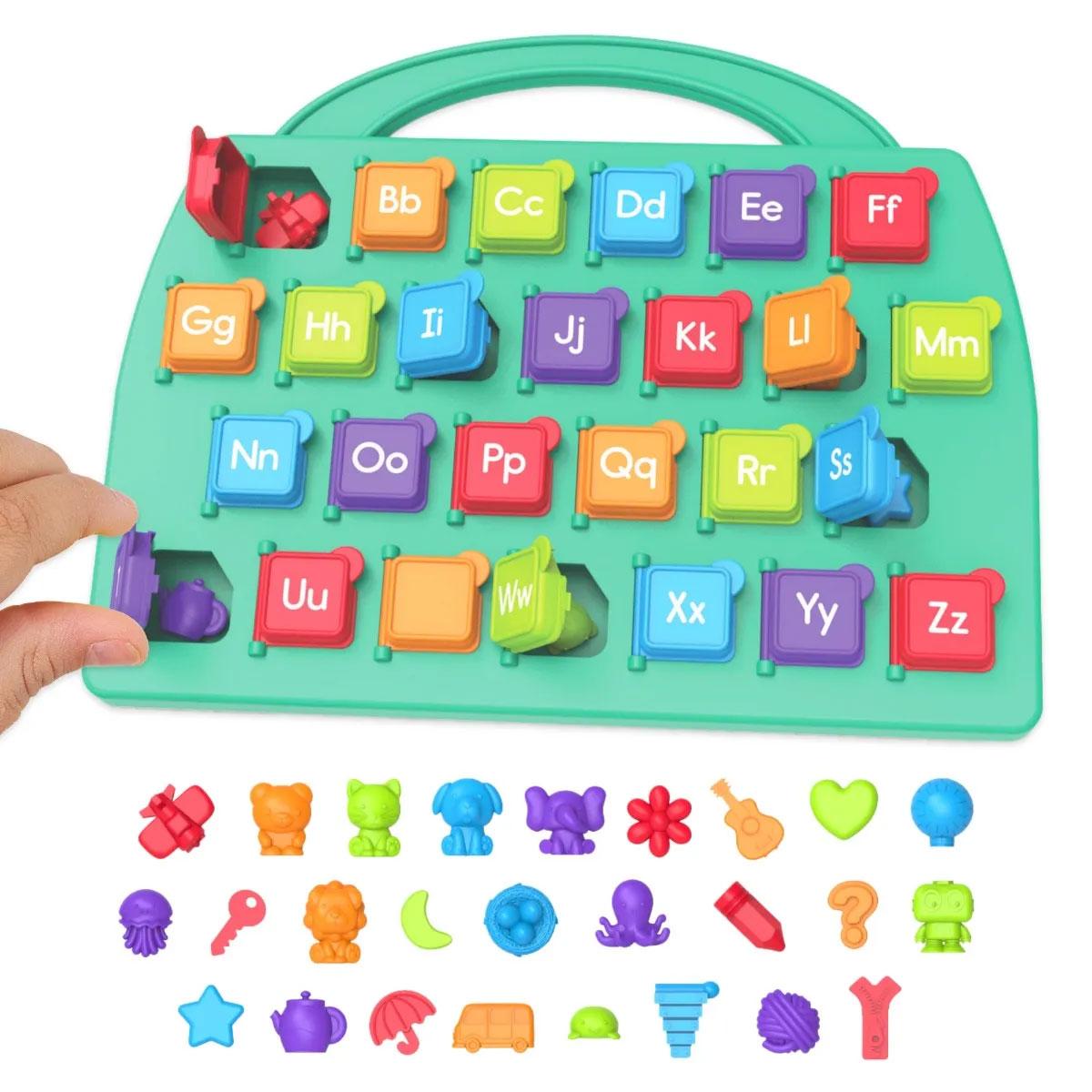 Learning Resources Дъска с английски букви, с отварящи се вратички и скрити фигури | JAR Computers Learning Resources Дъска с английски букви, с отварящи се вратички и скрити фигури