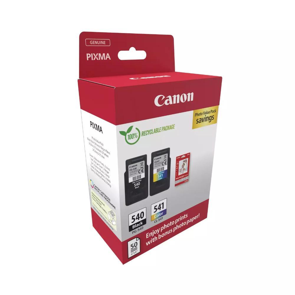 MULTI PACK PG 540/CL 541 Black & Colour + Photo Paper 50sh Carton Pack (5225B013) (CANPG-540VPCP)
