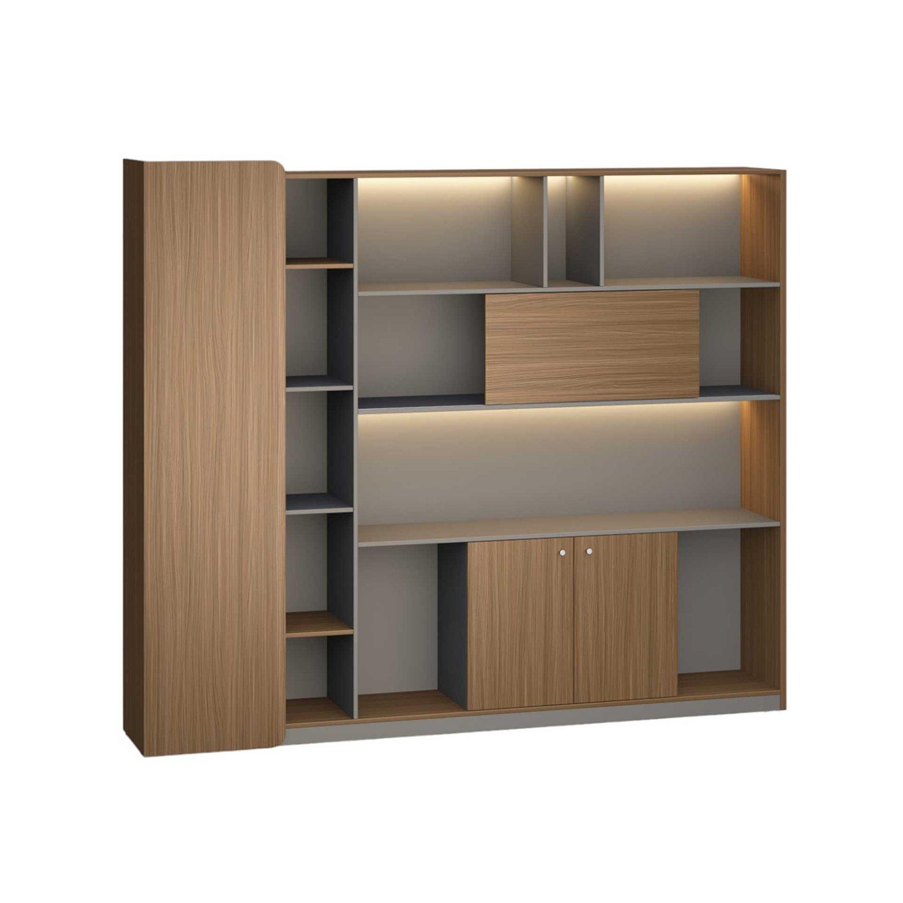 Шкаф RFG Parma, 2400 х 400 х 2000 mm, ПДЧ, орех и тъмносиво