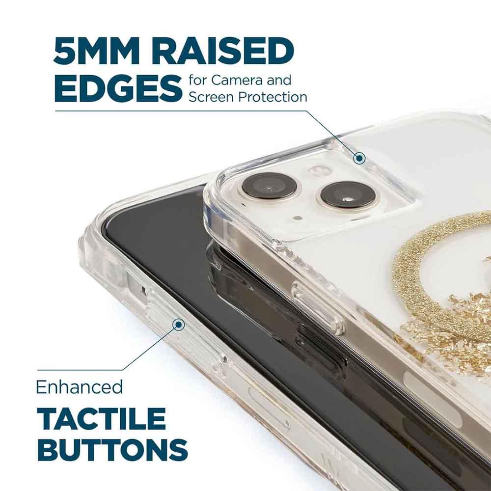 Удароустойчив хибриден кейс с Magsafe за iPhone 14 - Case Mate Karat Marble MagSafe Case (прозрачен-златен) | JAR Computers Удароустойчив хибриден кейс с Magsafe за iPhone 14 - Case Mate Karat Marble MagSafe Case (прозрачен-златен)