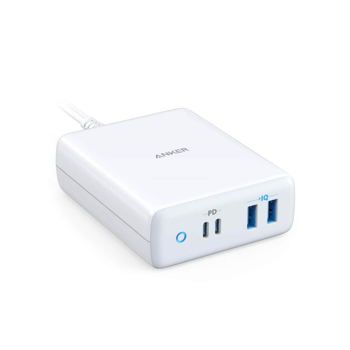 Захранване с 2 x USB-C изхода и 2 x USB изхода за мобилни телефони и таблети (бял) - Anker PowerPort Atom PD 4 Ports (100W) | JAR Computers Захранване с 2 x USB-C изхода и 2 x USB изхода за мобилни телефони и таблети (бял) - Anker PowerPort Atom PD 4 Ports (100W)