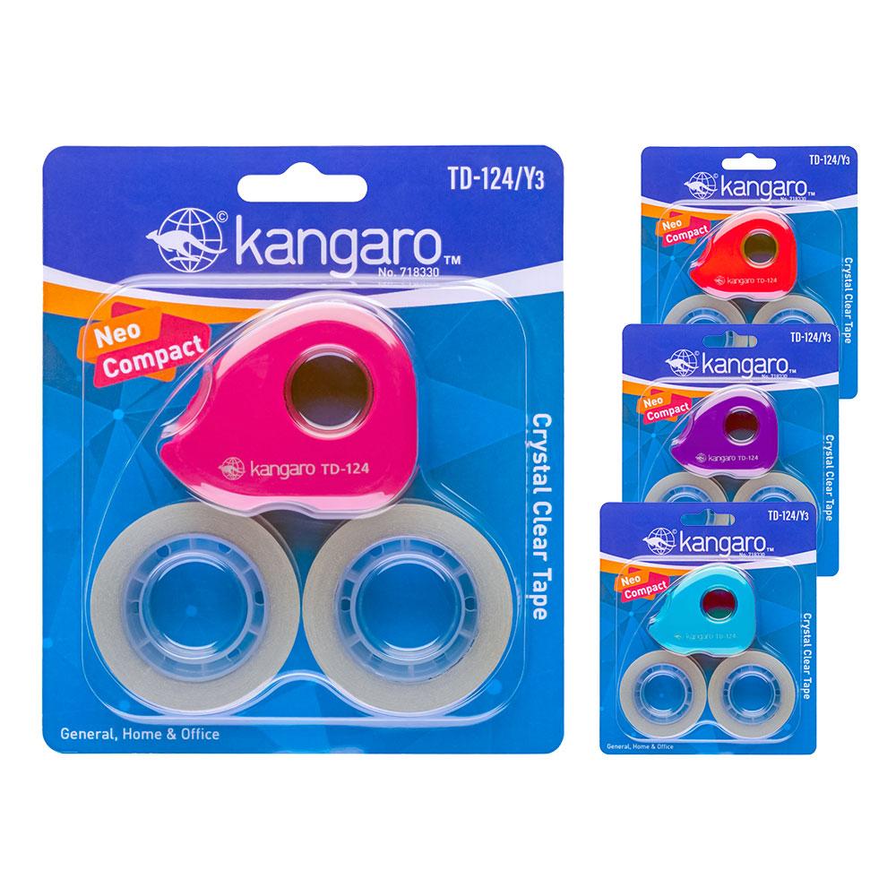 Диспенсър+2бр тиксо Kangaro 18/24 асорти | JAR Computers Диспенсър+2бр тиксо Kangaro 18/24 асорти