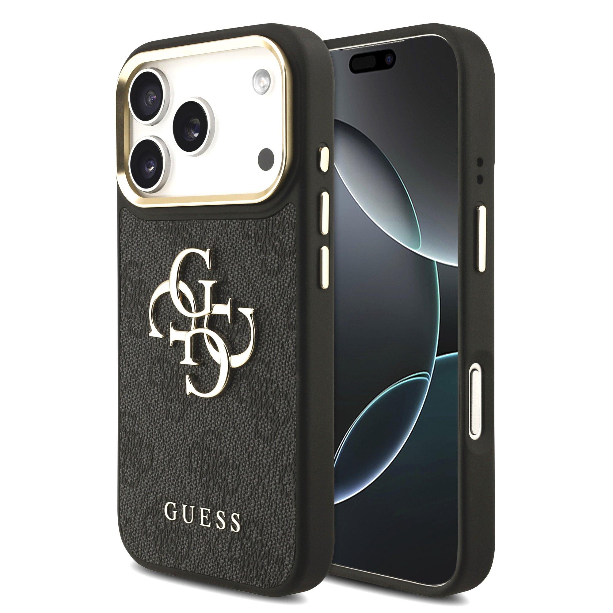 GUESS Калъф Apple iPhone 17 Pro, PU Leather 4G Metal Logo Gold Frame, черен - GUHCP17L4GMGCGR | JAR Computers GUESS Калъф Apple iPhone 17 Pro, PU Leather 4G Metal Logo Gold Frame, черен - GUHCP17L4GMGCGR