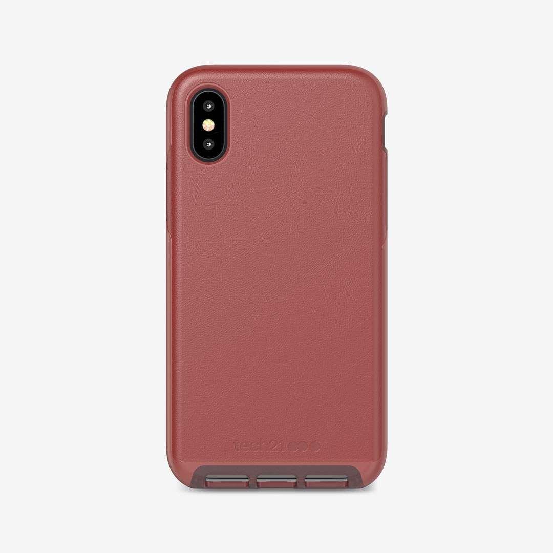 Хибриден кожен кейс с висока защита за iPhone XS, iPhone X - Tech21 Evo Luxe Case (червен) | JAR Computers Хибриден кожен кейс с висока защита за iPhone XS, iPhone X - Tech21 Evo Luxe Case (червен)
