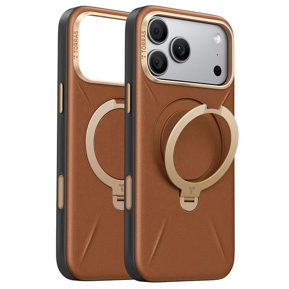 Кожен кейс с MagSafe и вградена поставка за iPhone 18 Pro Max, iPhone 17 Pro Max - Torras Ostand Q3 VegSkin MagSafe Case (brown) | JAR Computers Кожен кейс с MagSafe и вградена поставка за iPhone 18 Pro Max, iPhone 17 Pro Max - Torras Ostand Q3 VegSkin MagSafe Case (brown)