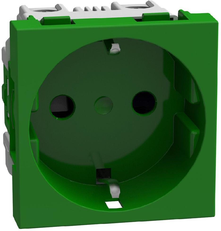 Контакт ШУКО 2P+E 16A с детска защита 2 мод. цвят Зелен Light Now Bticino | JAR Computers Контакт ШУКО 2P+E 16A с детска защита 2 мод. цвят Зелен Light Now Bticino